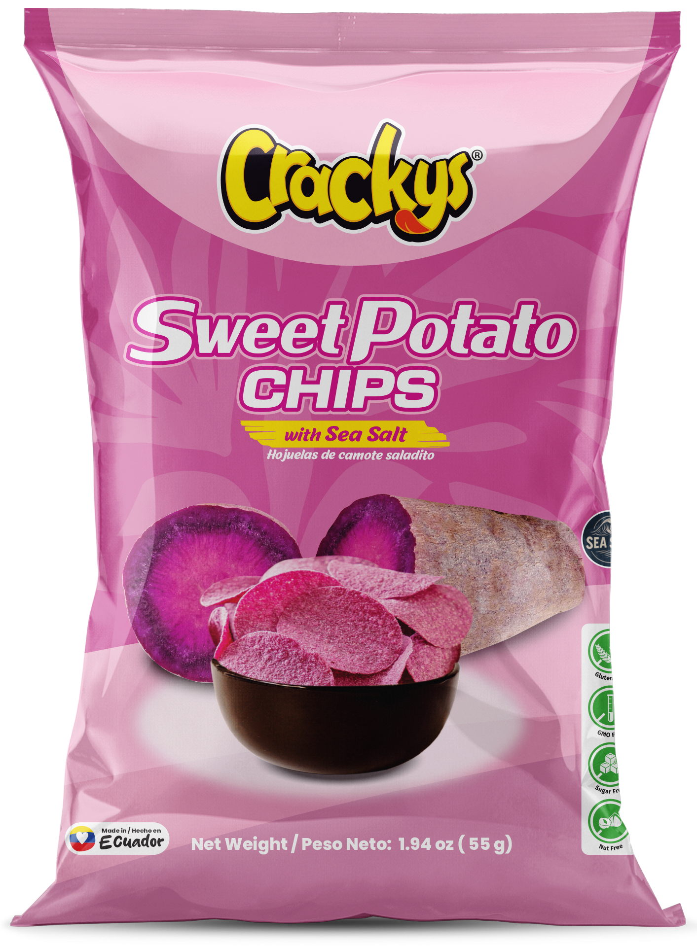 CRACKYS Salted Sweet Potato Chips - 2.12 oz (60g)