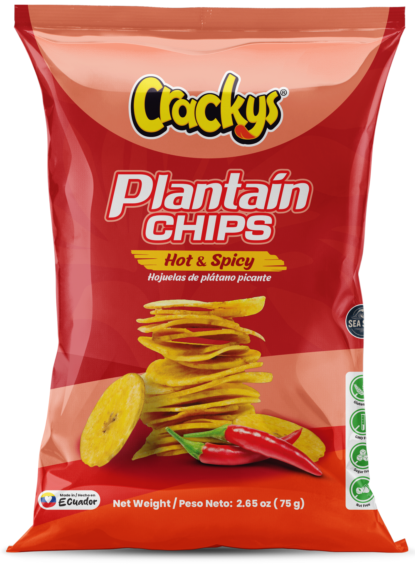 CRACKYS Hot Plantain Chips – 2.65 oz (75g)