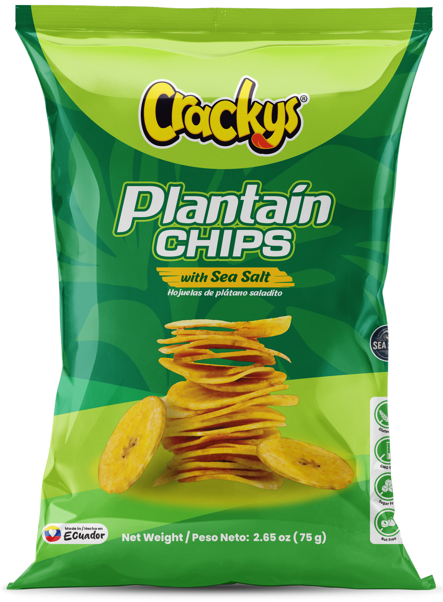 CRACKYS Salted Plantain Chips 75g (2.65oz)